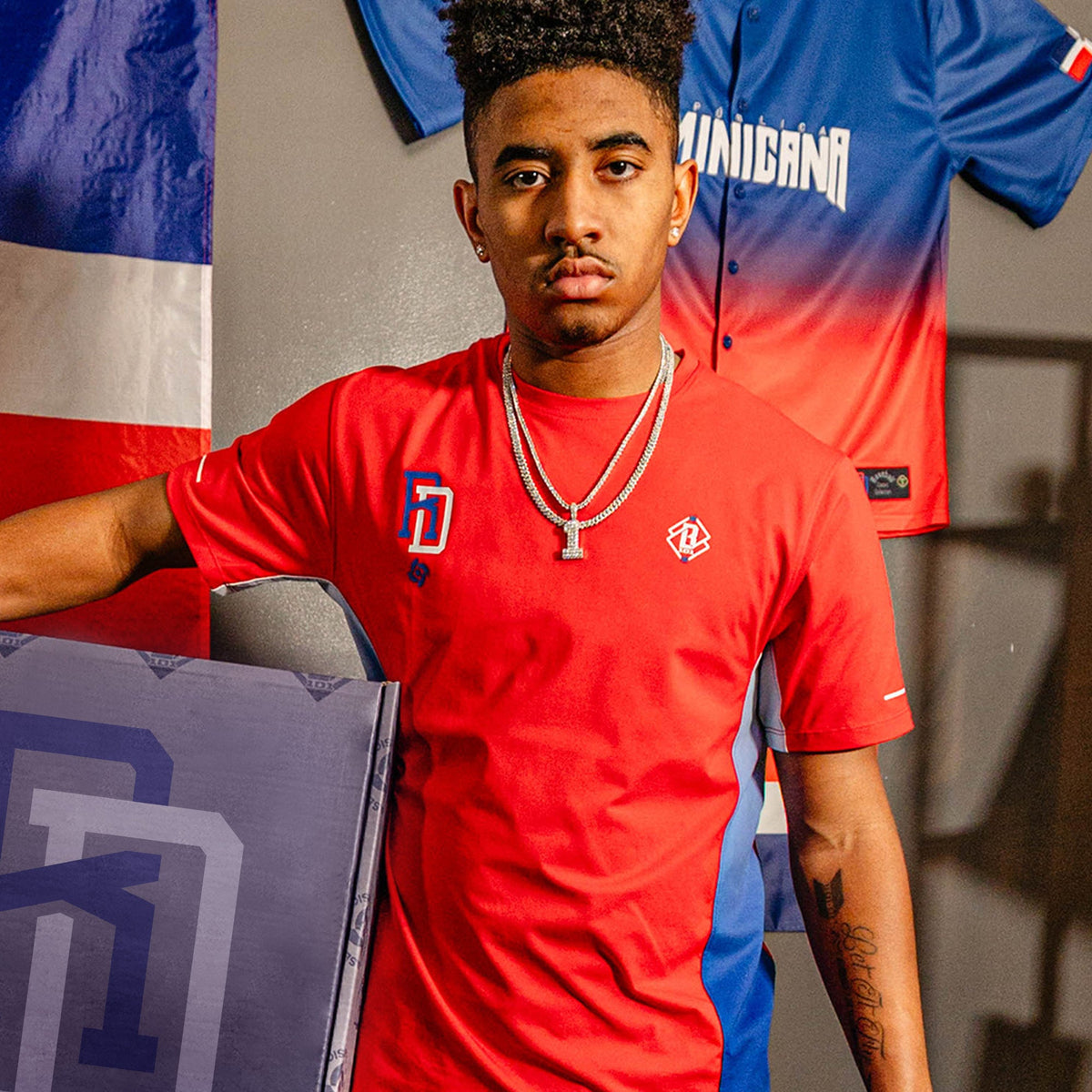 Diamond Tech Youth Vented Tee - Dominican Republic