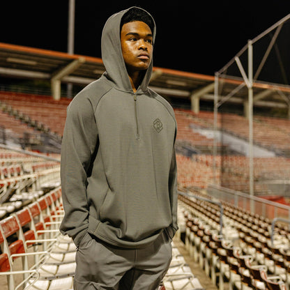Diamond Tech Knit Zip Hoodie - Charcoal