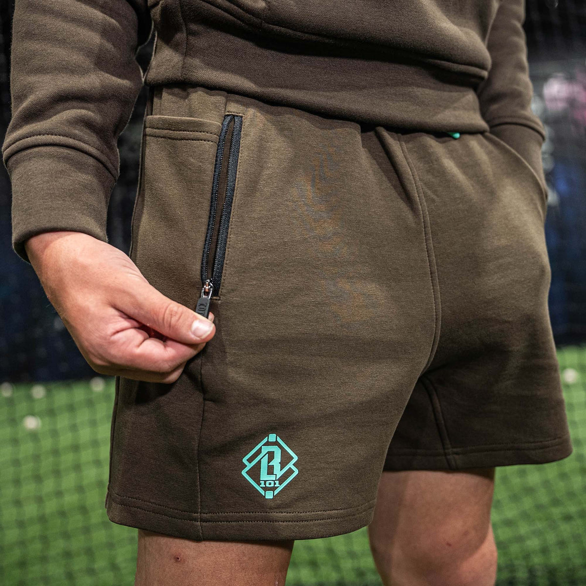 Diamond Relaxed Fit Sweatshorts - Brown/Mint