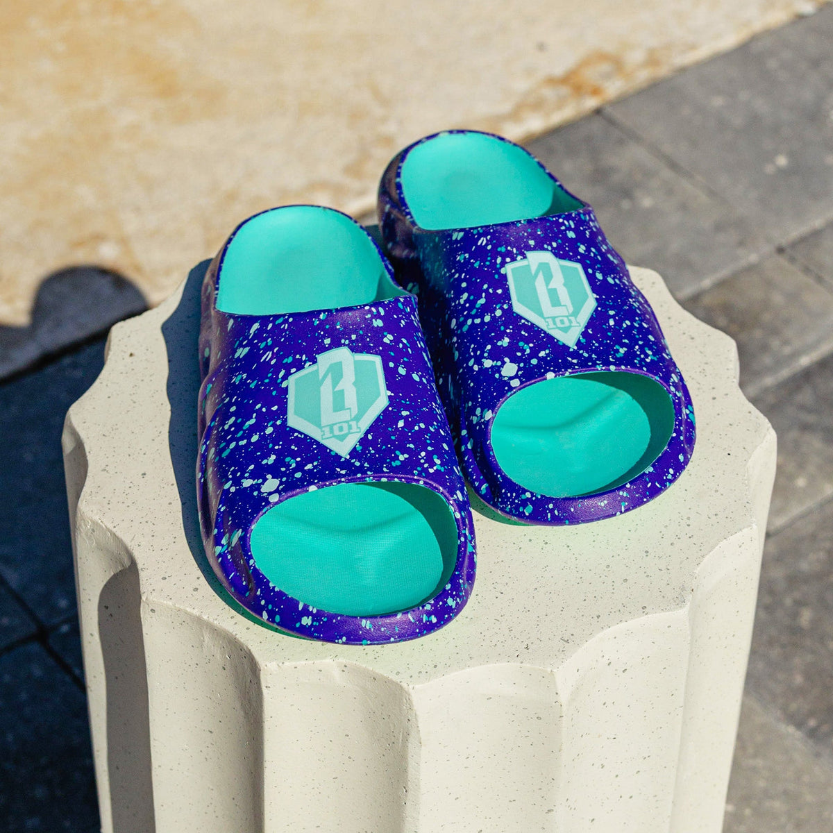 Youth Slides - Splatter Purple