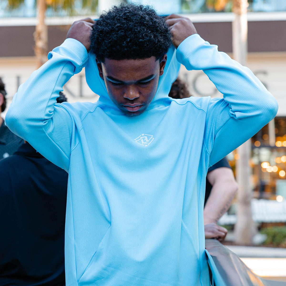 Diamond Tech Jacquard Hoodie - Blue