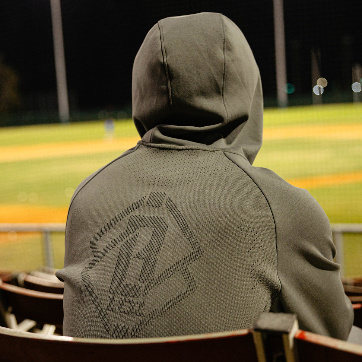 Diamond Tech Knit Zip Youth Hoodie - Charcoal
