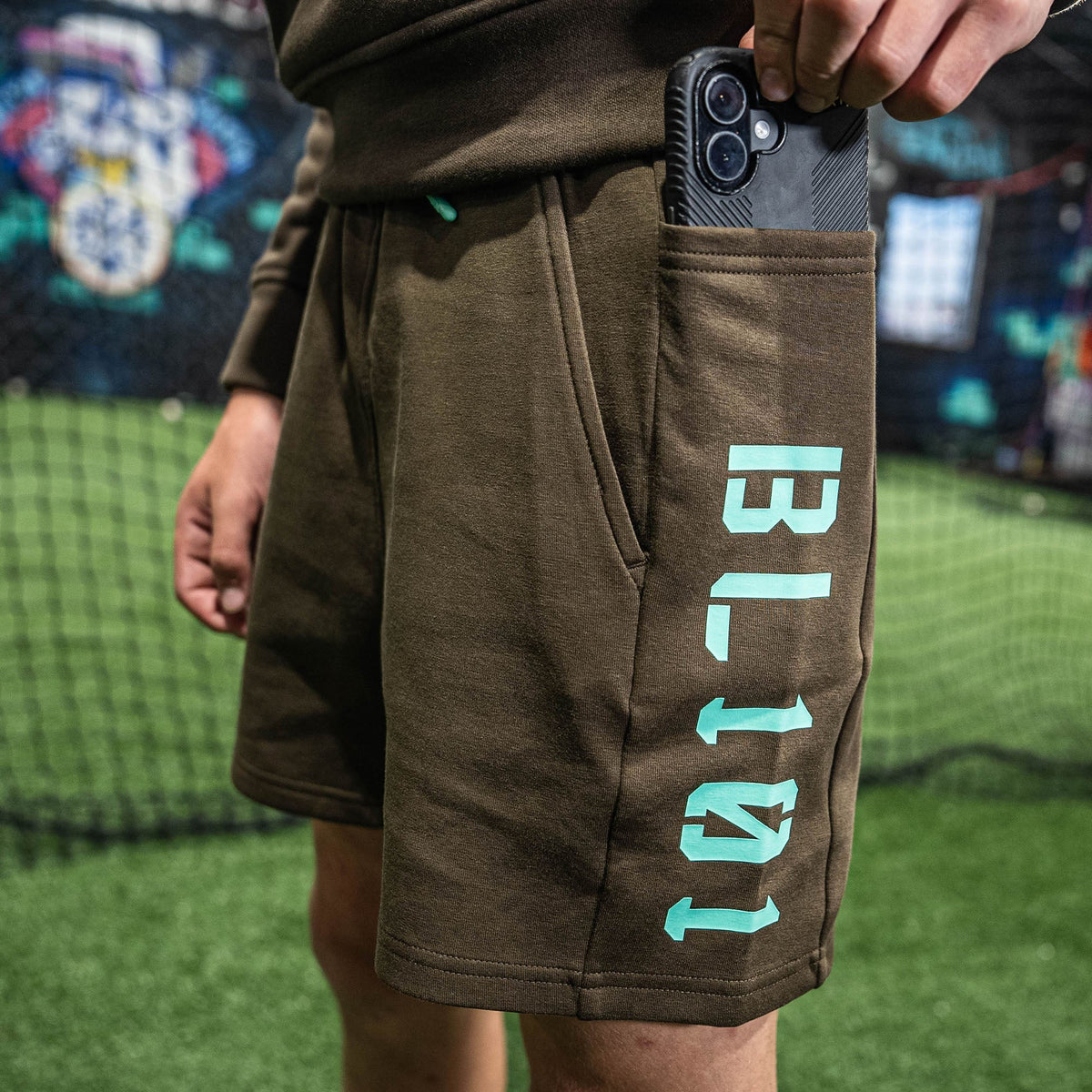 Diamond Relaxed Fit Sweatshorts - Brown/Mint