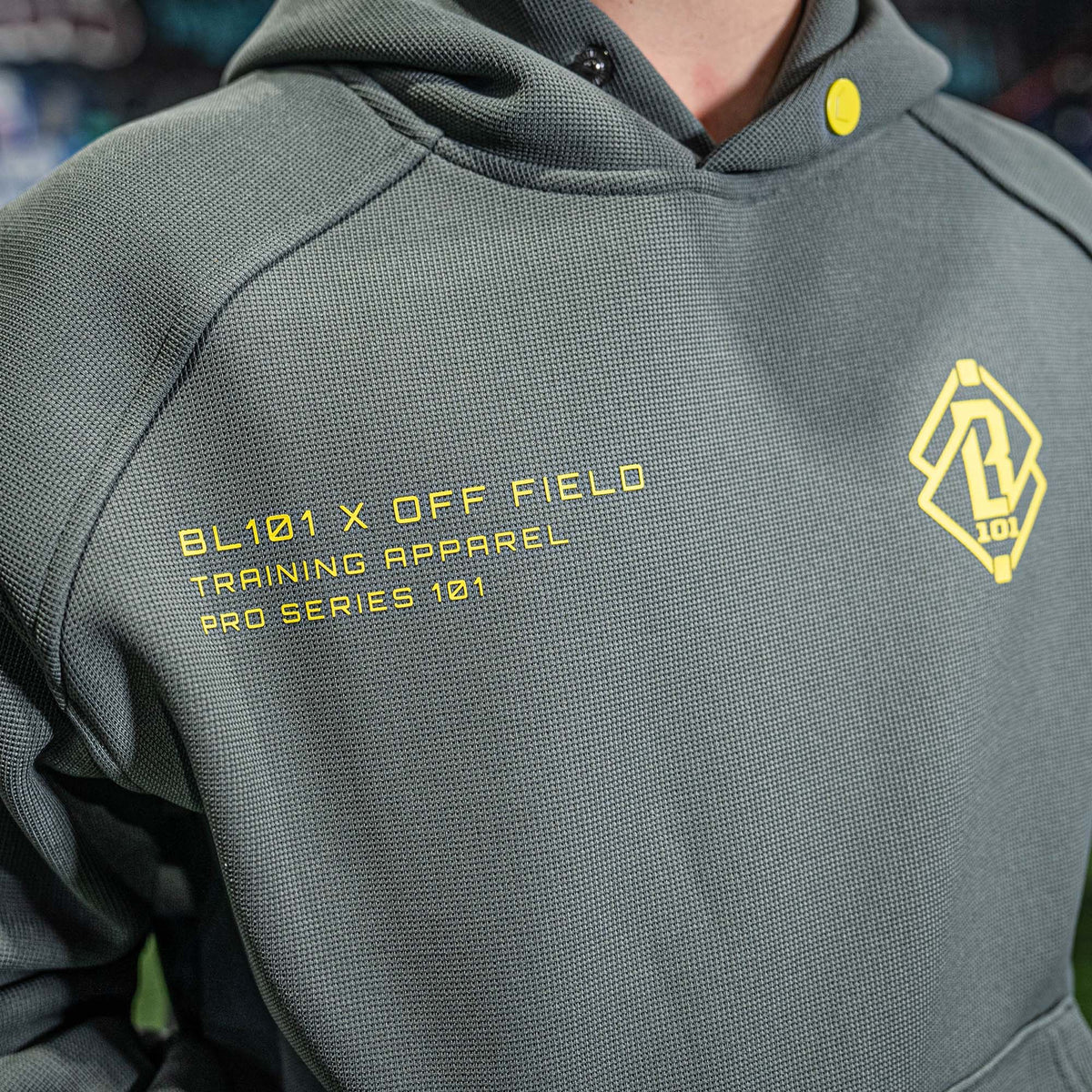 Off-Field Waffle Performance Hoodie - Gray/Yellow