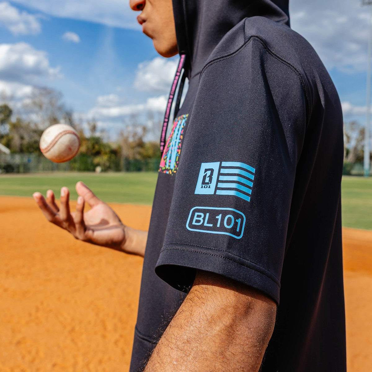 BSBL-SZN Short Sleeve Hoodie V3 - Black/Midnight Sundae
