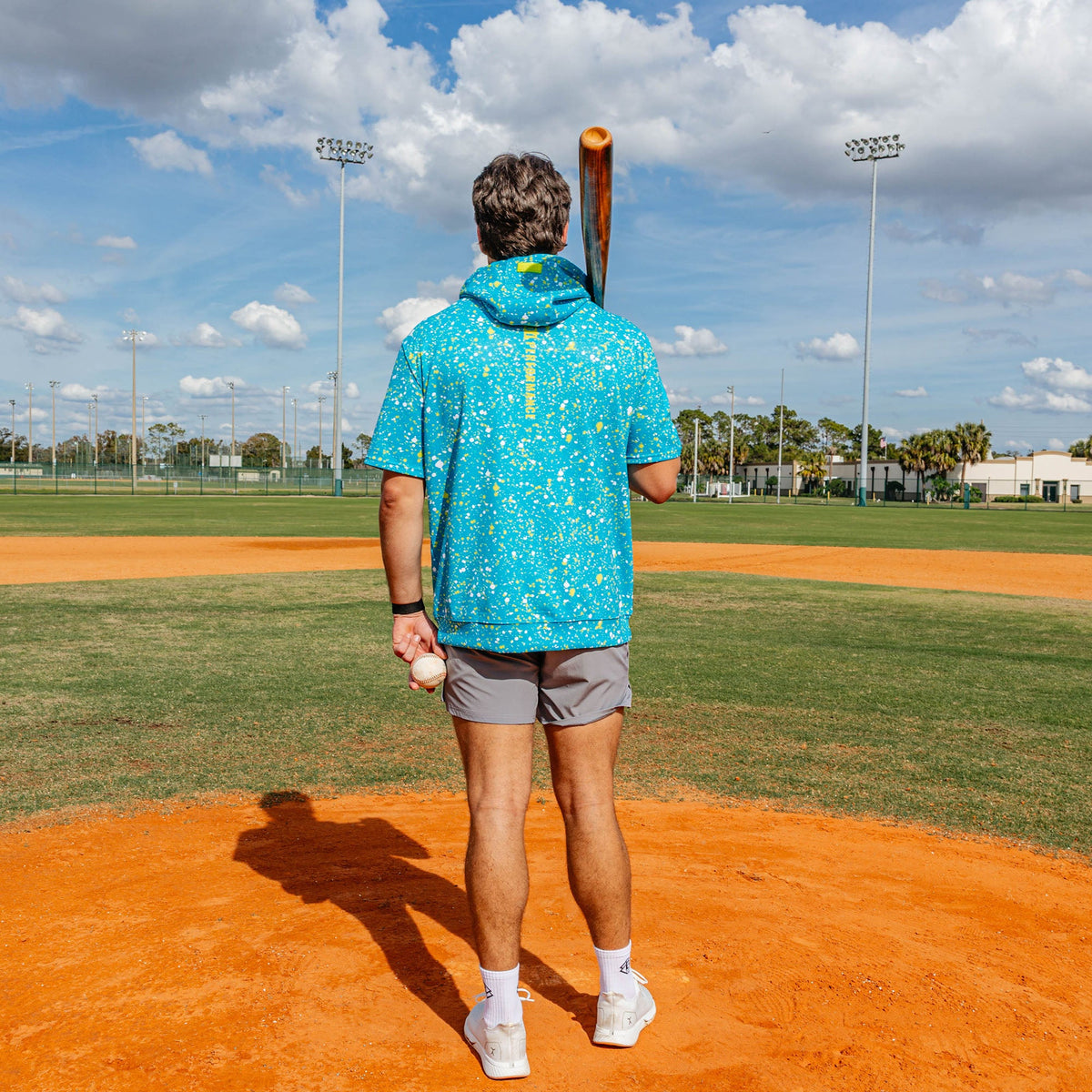 BSBL-SZN Short Sleeve Hoodie V3 - Splatter Highlighter