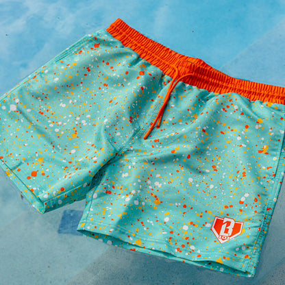 Splatter Swim Trunks - Teal