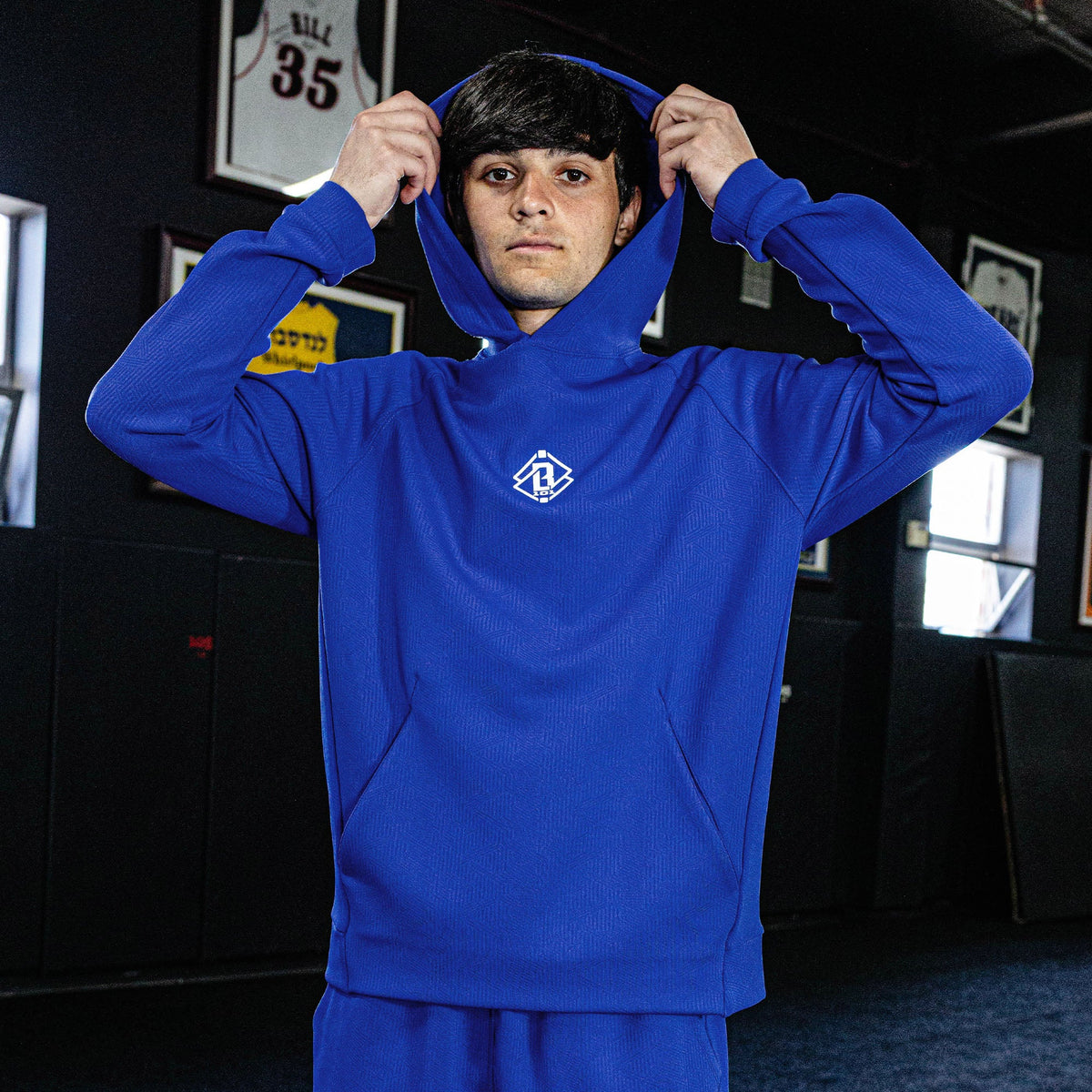 Diamond Tech Jacquard Hoodie - Royal Blue
