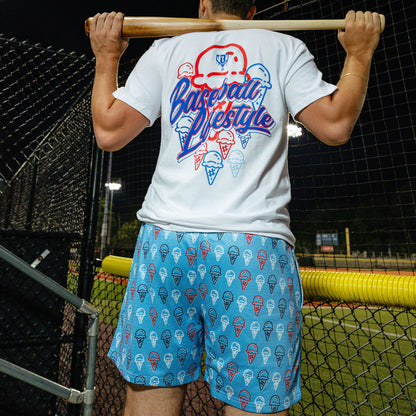 Scoops Ice Cream Shorts - Light Blue