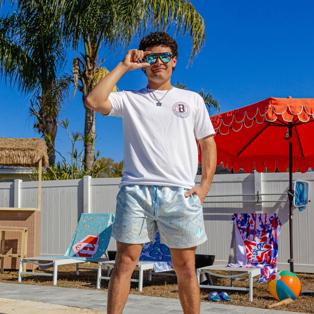 Paisley Swim Trunks - Gray