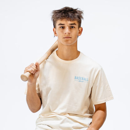 Authentic Tee - Bone/Light Blue