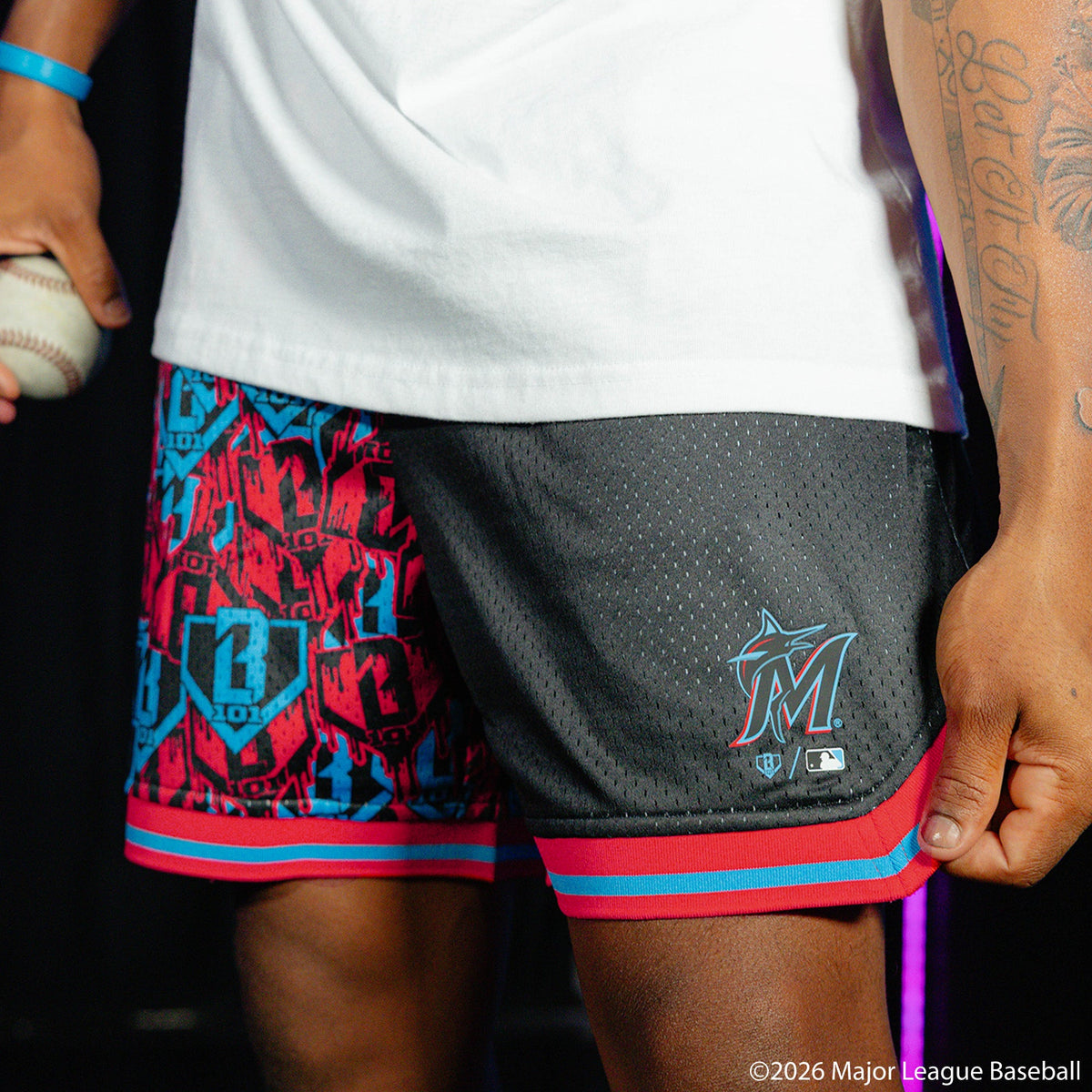 Miami Marlins Sticker Court Shorts