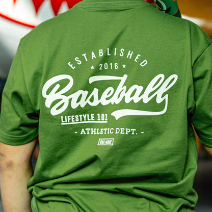 Established Youth Tee - Green/Bone