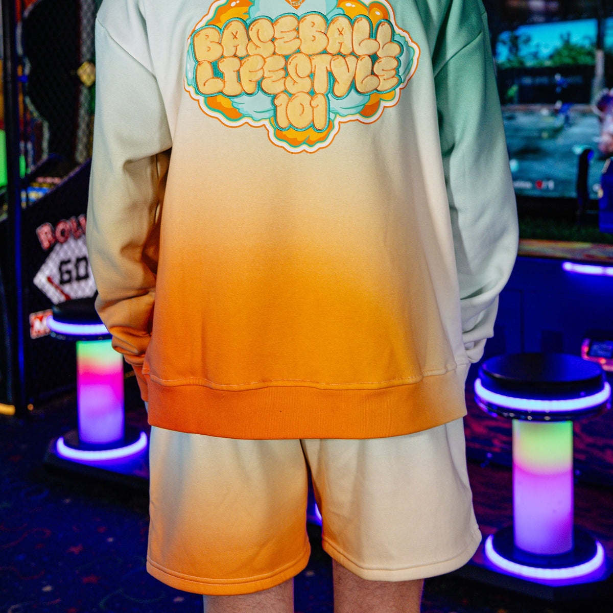 Cotton Candy Sweatshorts - Tangerine Freeze