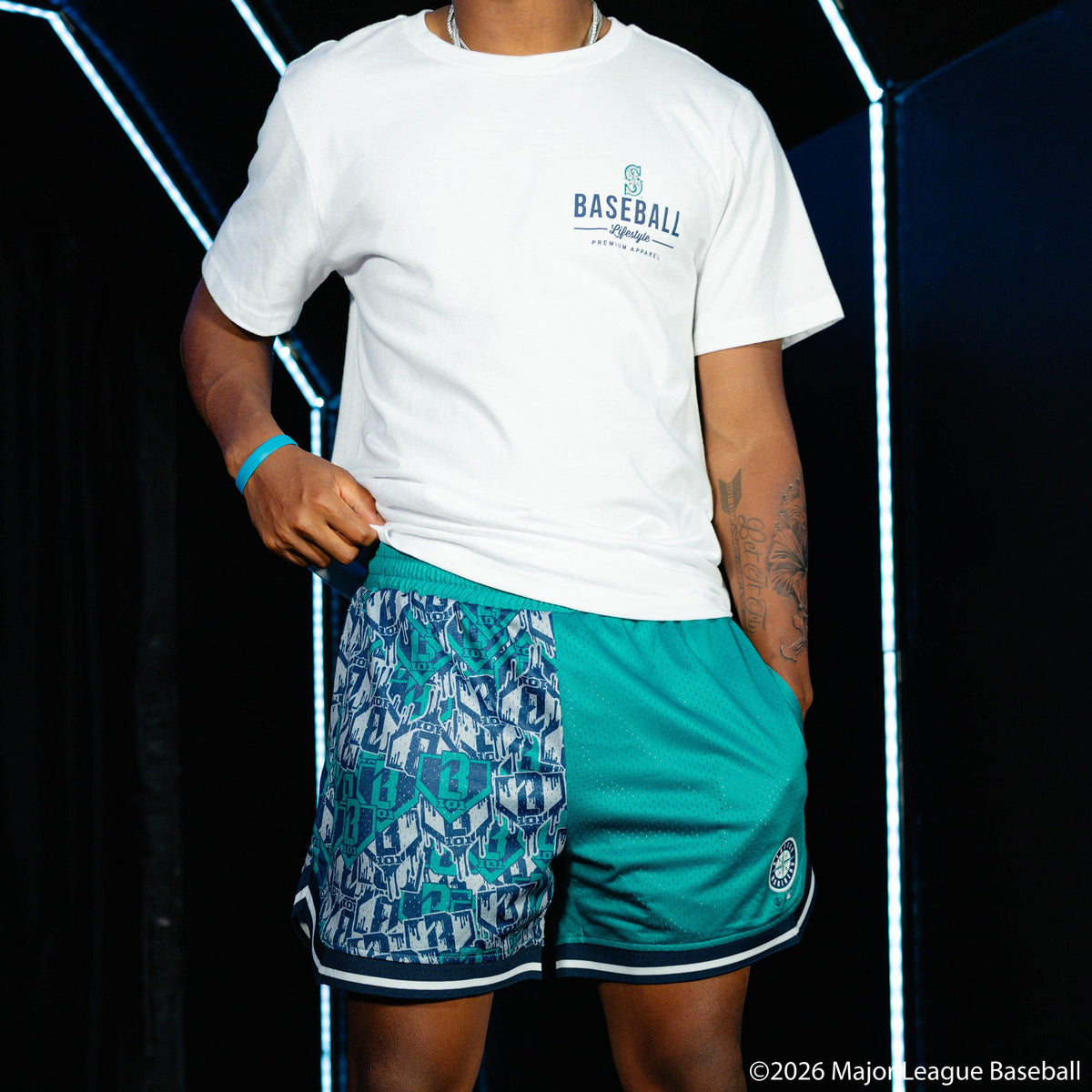 Seattle Mariners Sticker Court Shorts