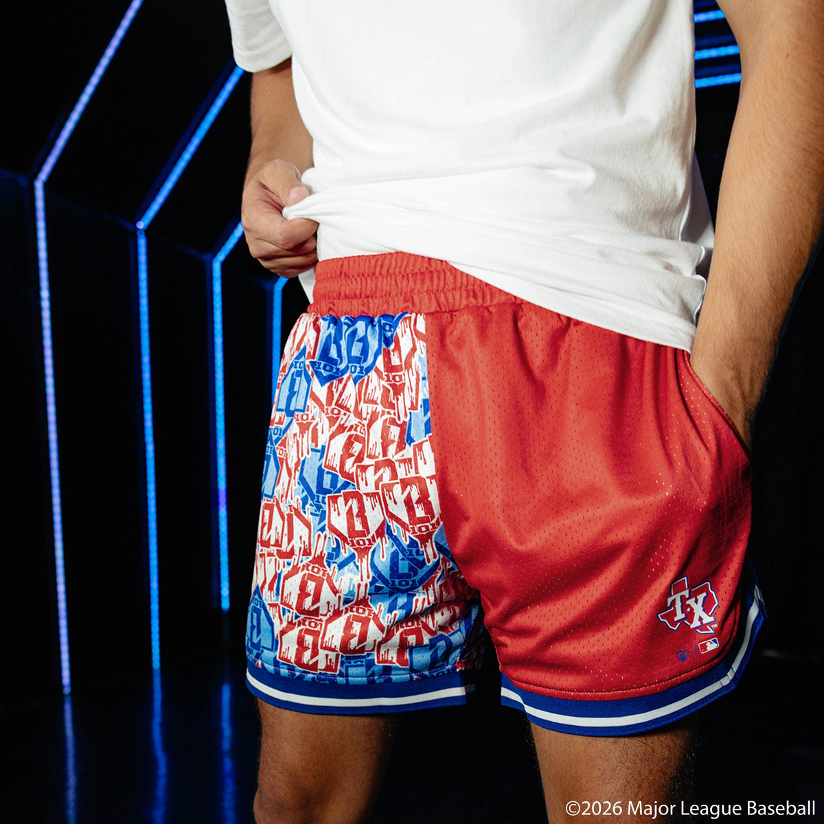 Texas Rangers Sticker Court Shorts