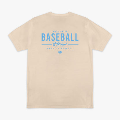 Authentic Tee - Bone/Light Blue