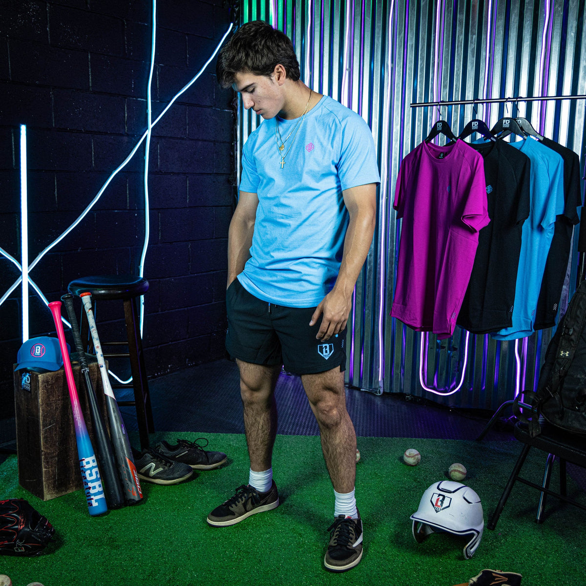Pro Series Shorts V2 with Liner - Black/Light Blue