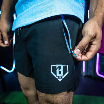 Pro Series Shorts V2 with Liner - Black/Light Blue