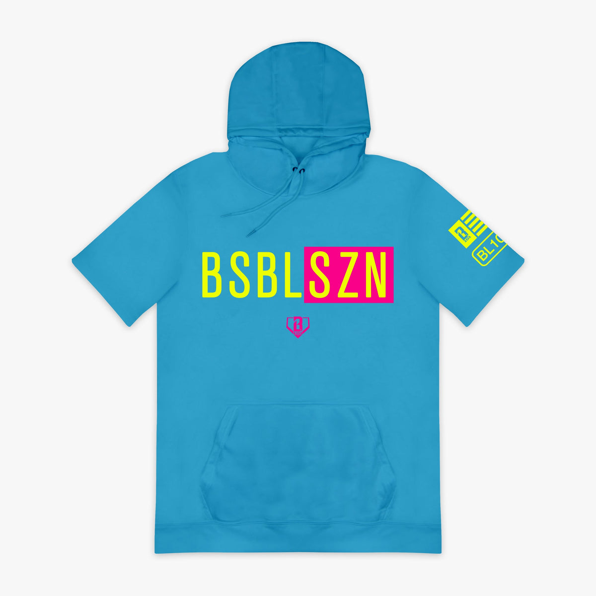 BSBL-SZN Short Sleeve Hoodie V2 - Highlighter Blue