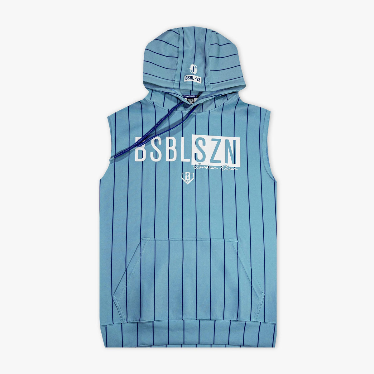 BSBL-SZN Sleeveless Hoodie V3 - Blue Pinstripes