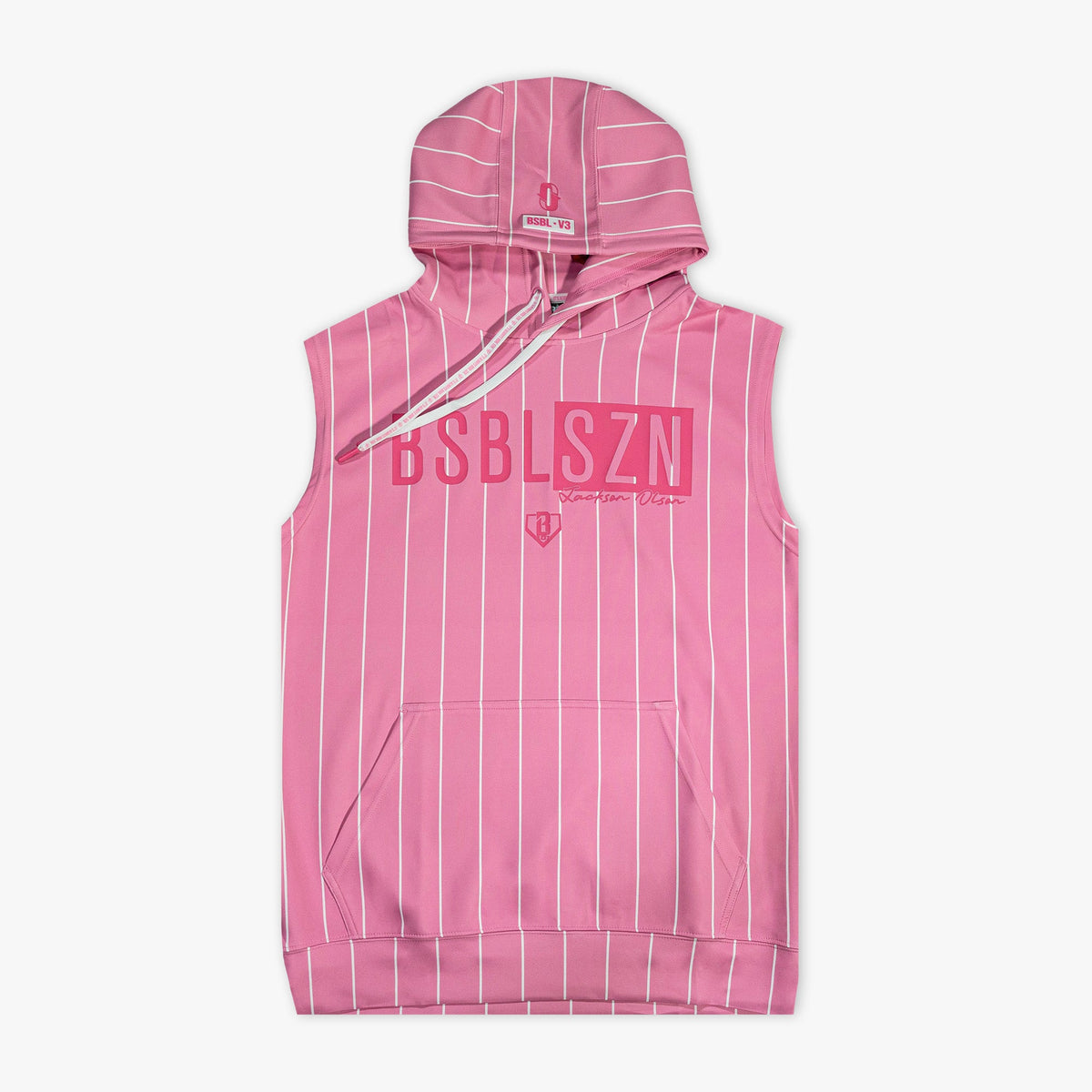 BSBL-SZN Sleeveless Hoodie V3 - Pink Pinstripes