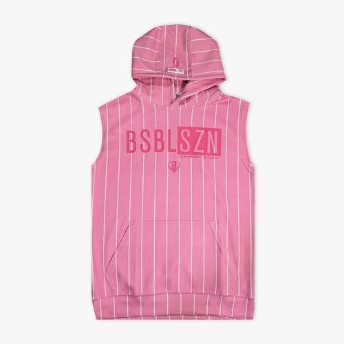 BSBL-SZN Sleeveless Youth Hoodie V3 - Pink Pinstripes