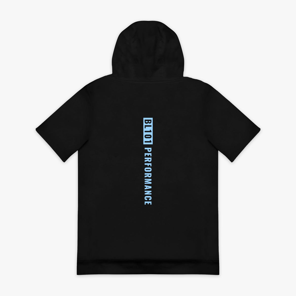 BSBL-SZN Youth Short Sleeve Hoodie V2 - Black/Light Blue