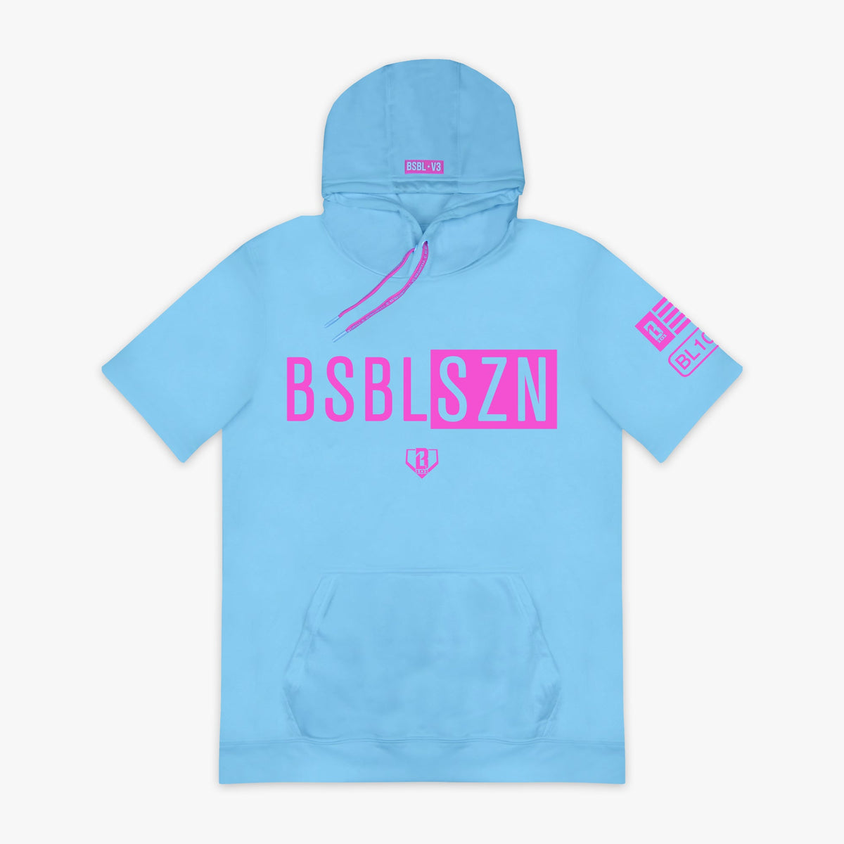 BSBL-SZN Short Sleeve Hoodie V3 - Cotton Candy Blue