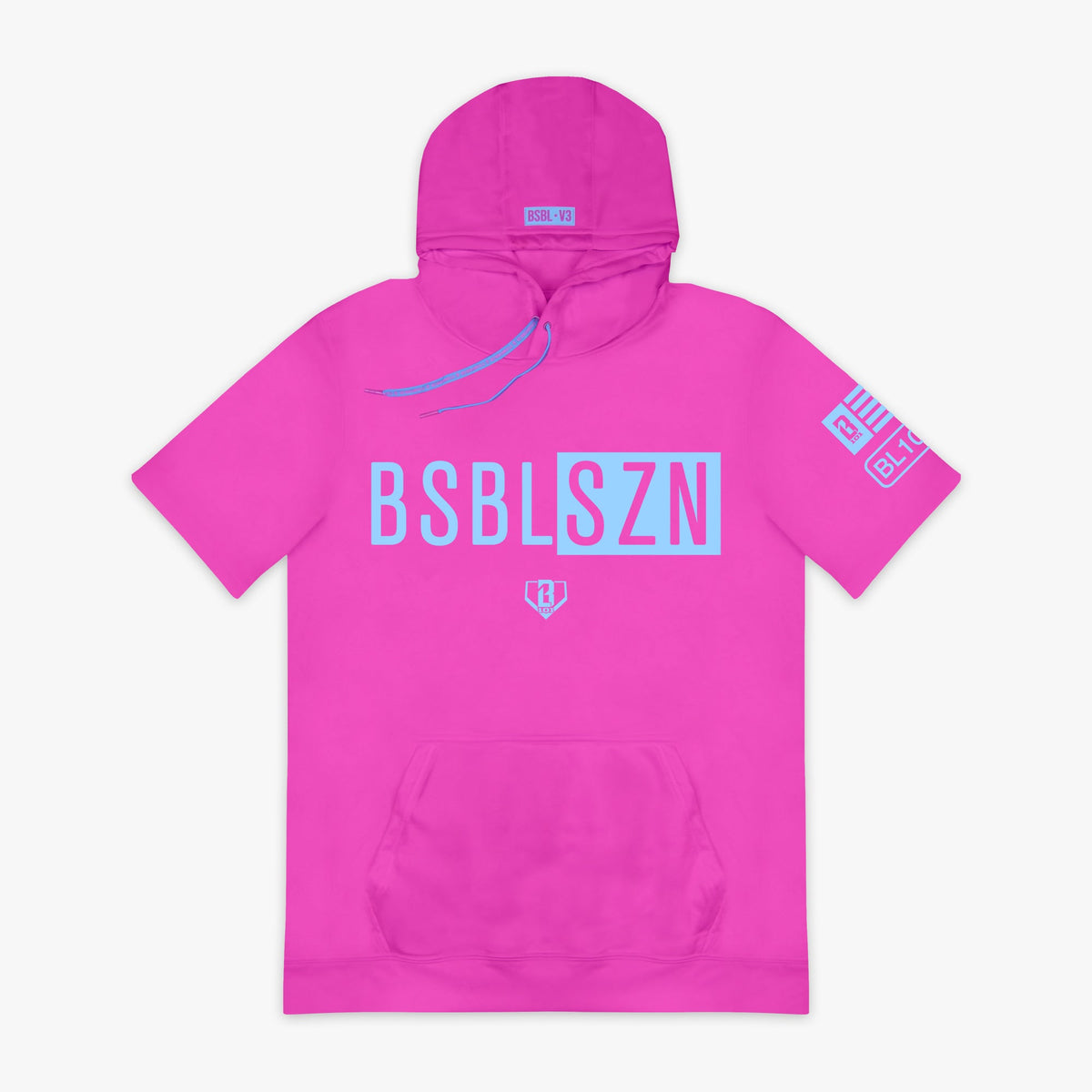 BSBL-SZN Short Sleeve Hoodie V3 - Cotton Candy Pink