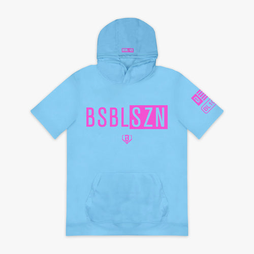 BSBL-SZN Youth Short Sleeve Hoodie V3 - Cotton Candy Blue