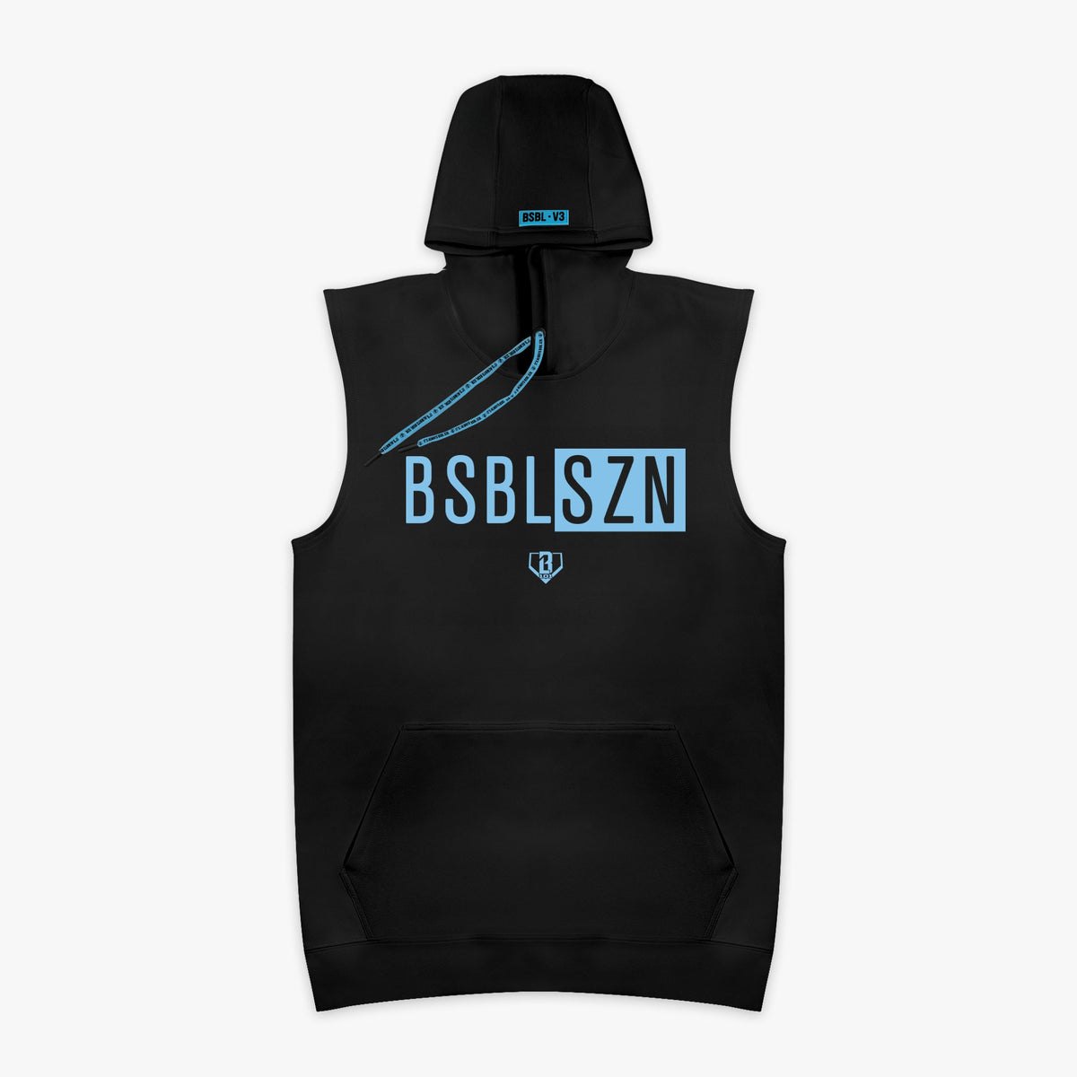 BSBL-SZN Sleeveless Hoodie V3 - Black/Light Blue