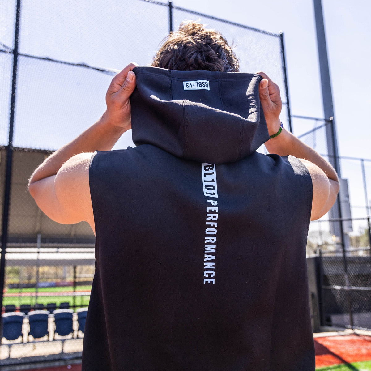 BSBL-SZN Sleeveless Hoodie V3 - Black/Light Blue