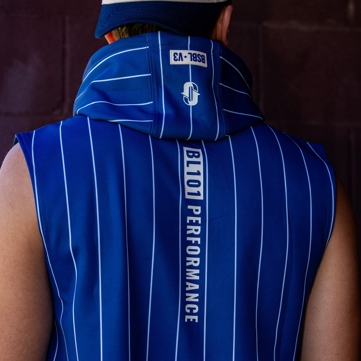 BSBL-SZN Sleeveless Hoodie V3 - Jackson Olson Midnight Pinstripes