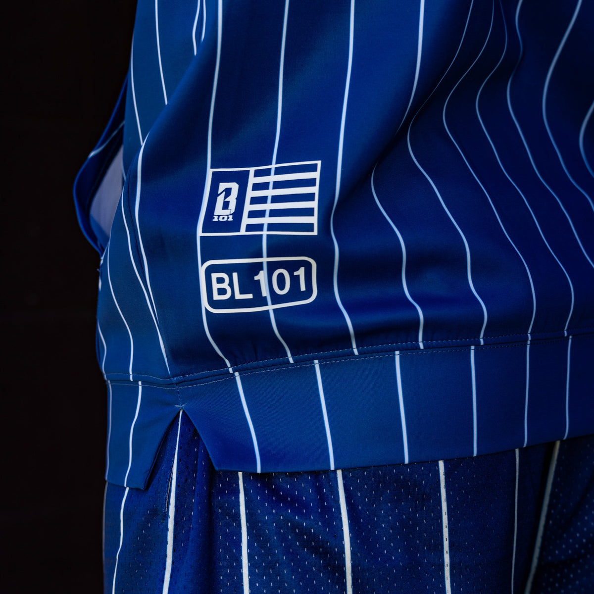 BSBL-SZN Sleeveless Hoodie V3 - Jackson Olson Midnight Pinstripes
