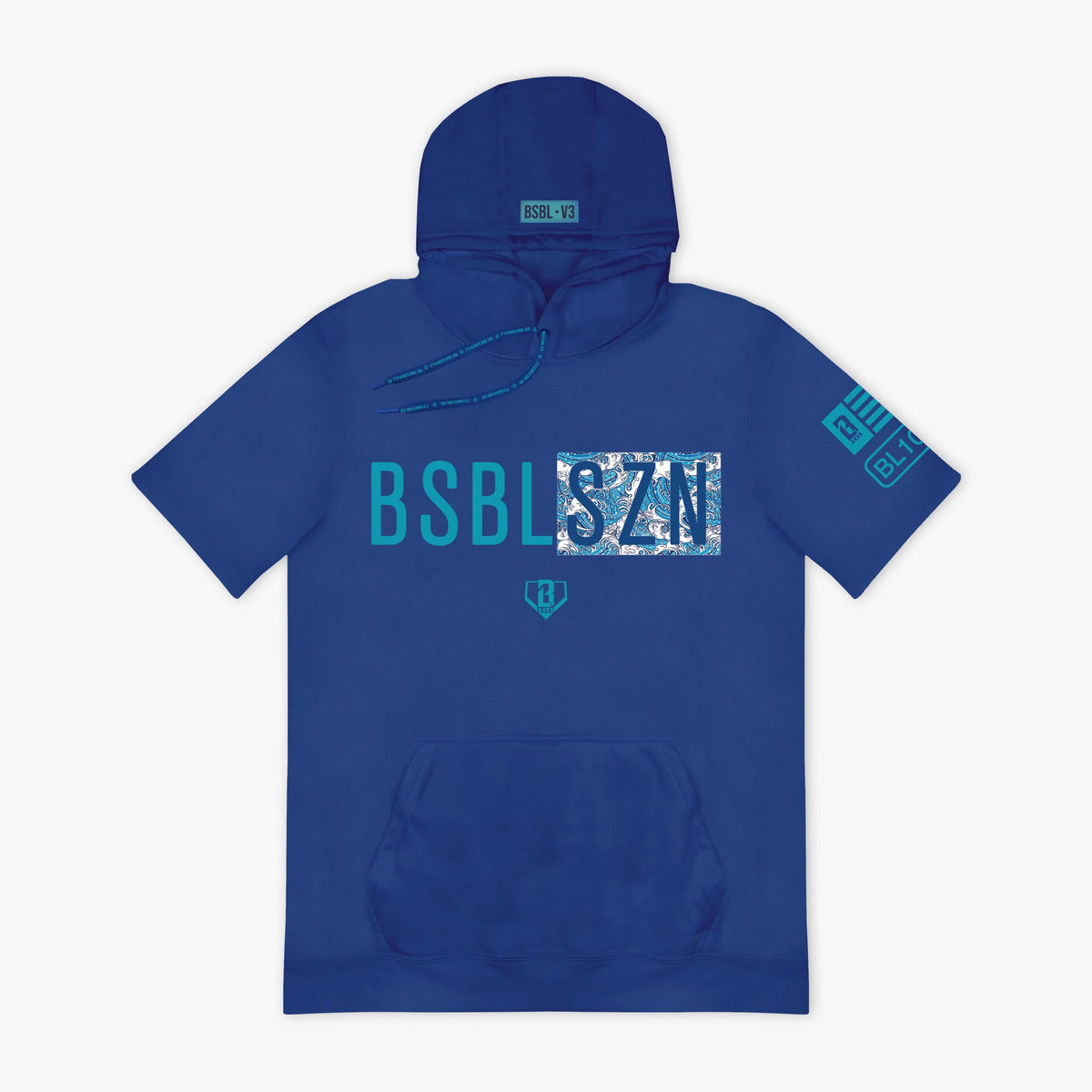 BSBL-SZN Short Sleeve Hoodie V3 - Royal Blue/Oceans