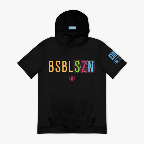 BSBL-SZN Youth Short Sleeve Hoodie V3 - Black/Midnight Sundae
