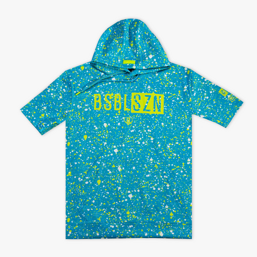 BSBL-SZN Short Sleeve Hoodie V3 - Splatter Highlighter