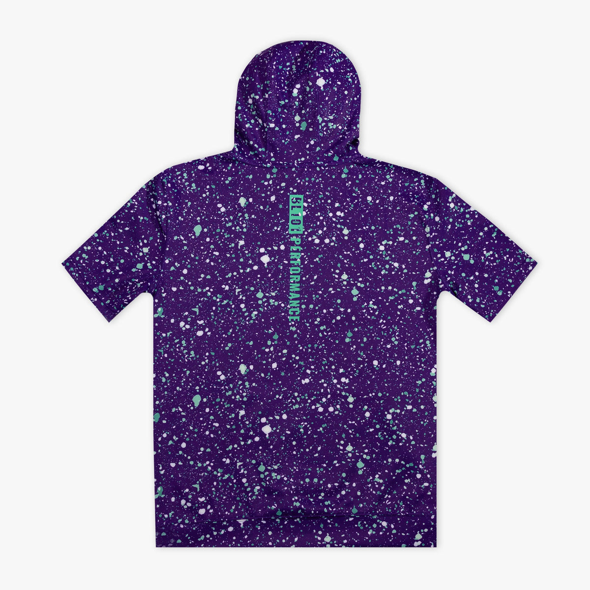 BSBL-SZN Youth Short Sleeve Hoodie V3 - Splatter Purple/Teal