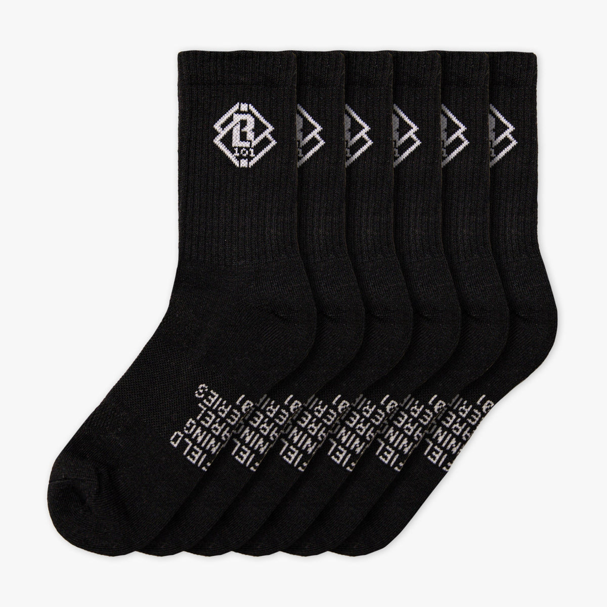 Crew Performance Poly Socks 6-Pack - Black