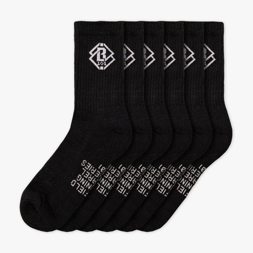 Crew Performance Poly Socks 6-Pack - Black
