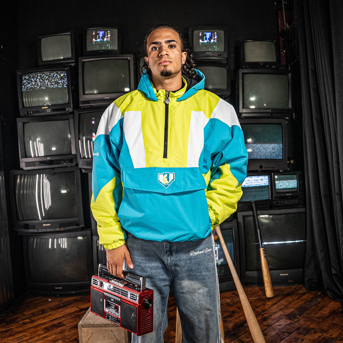 Colorblock Pullover Youth Jacket - Highlighter