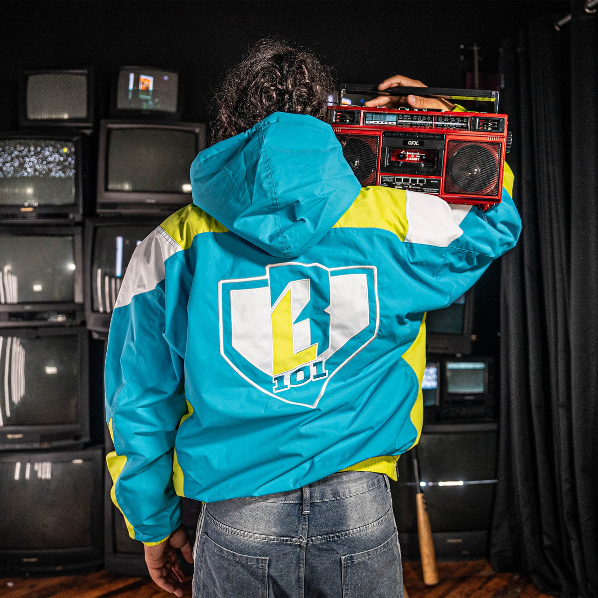 Colorblock Pullover Youth Jacket - Highlighter
