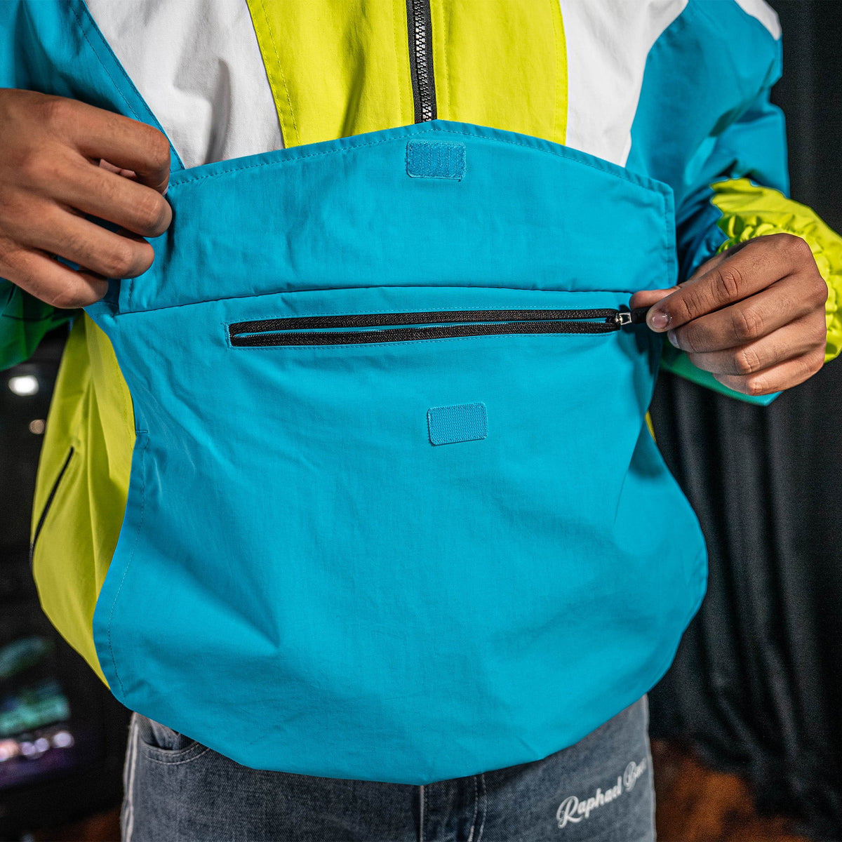Colorblock Pullover Youth Jacket - Highlighter