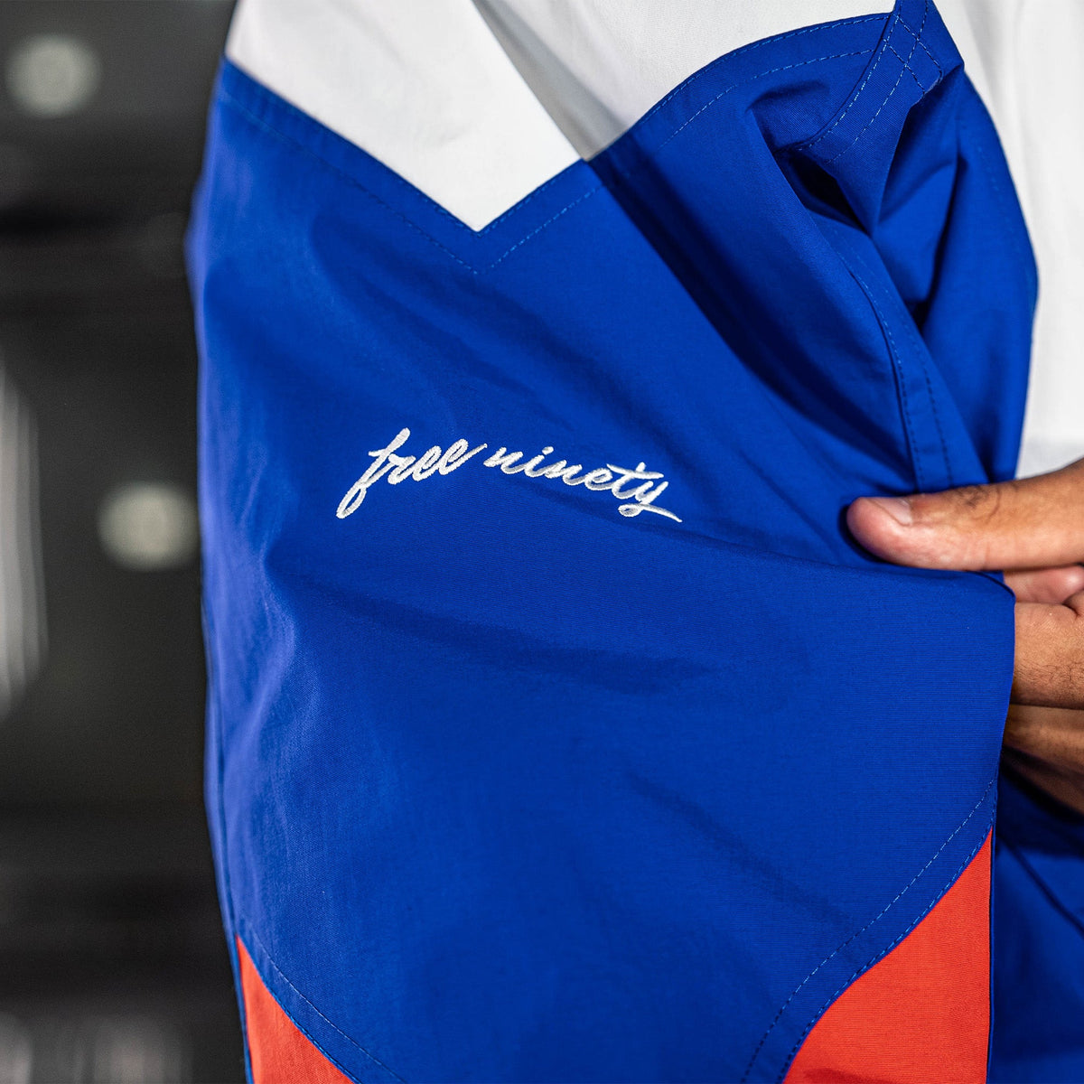 Colorblock Pullover Jacket - Red/White/Blue
