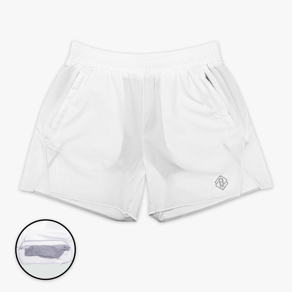 Diamond Tech Shorts with Liner - White