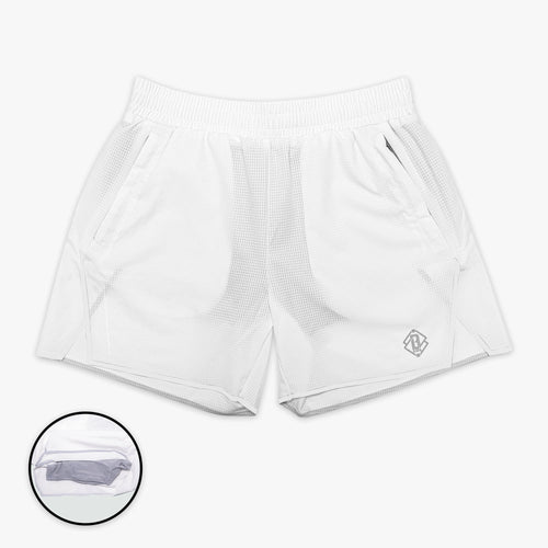 Diamond Tech Shorts with Liner - White
