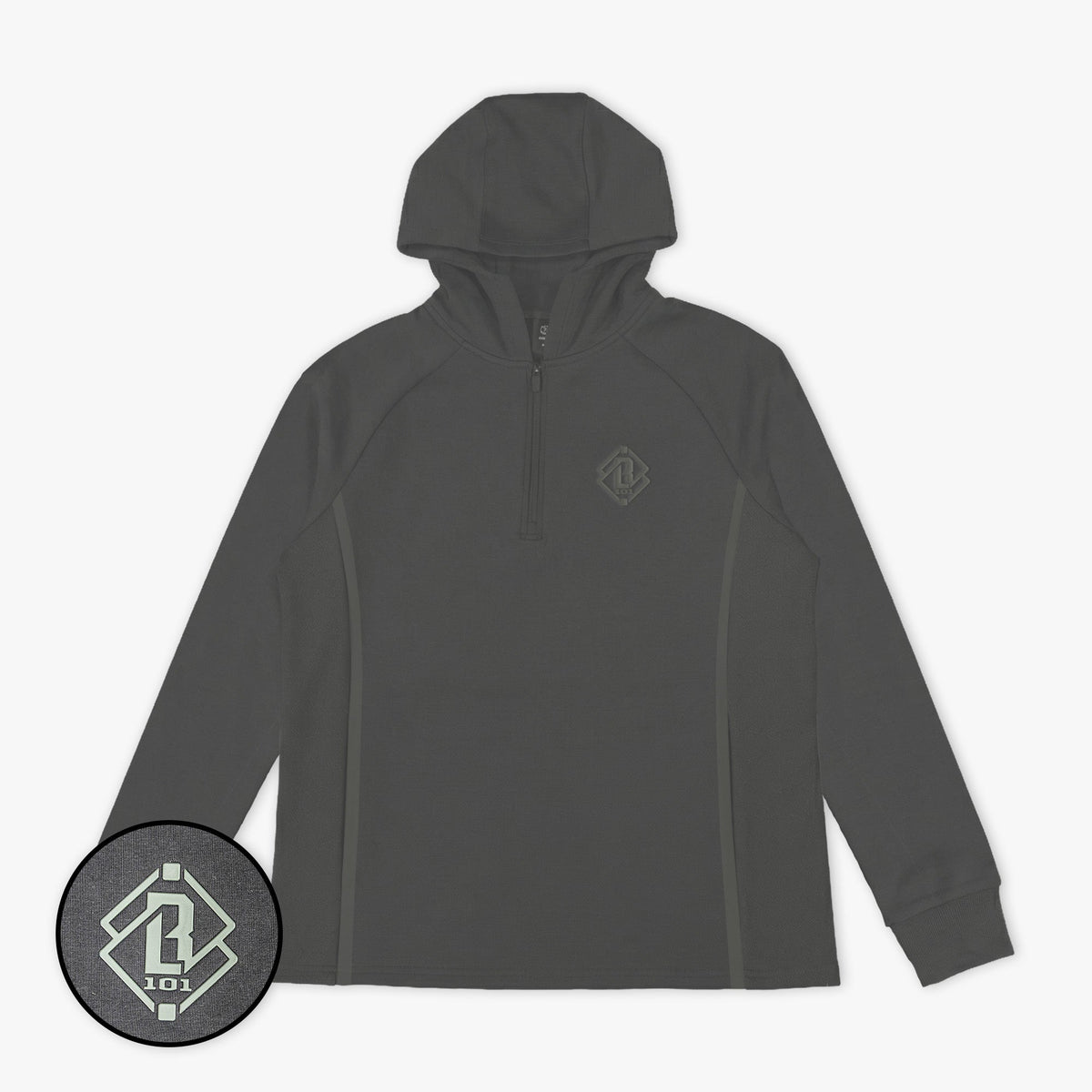 Diamond Tech Knit Zip Youth Hoodie - Charcoal