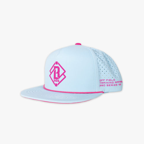 Diamond Tech Snapback Rope Hat -  Light Blue/Pink