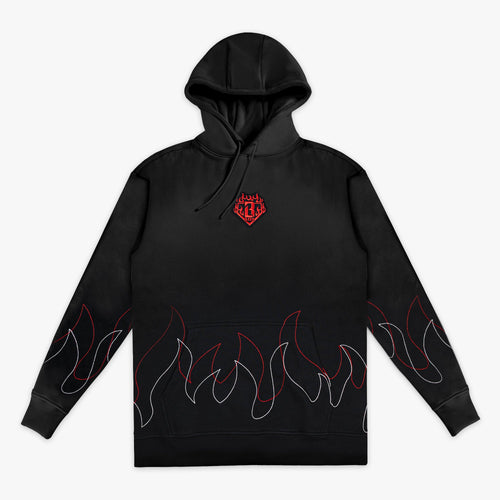 Flames Stitched Hoodie
